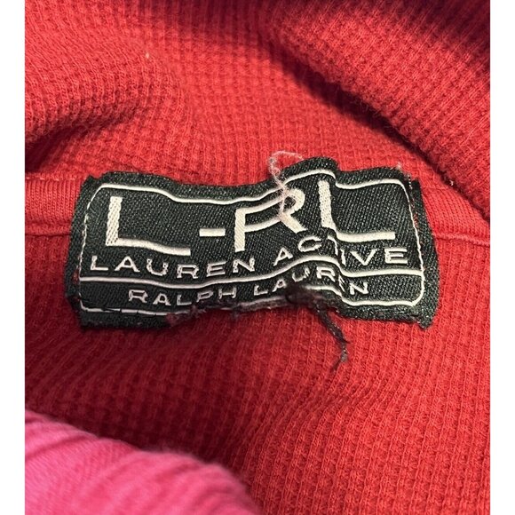 Lauren Ralph Lauren Active Sweater Women Size Measured Red Embroidred 1/4 Zip - Picture 3 of 10